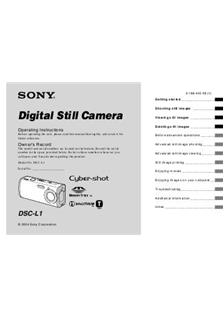 Sony Cyber-shot L1 manual. Camera Instructions.